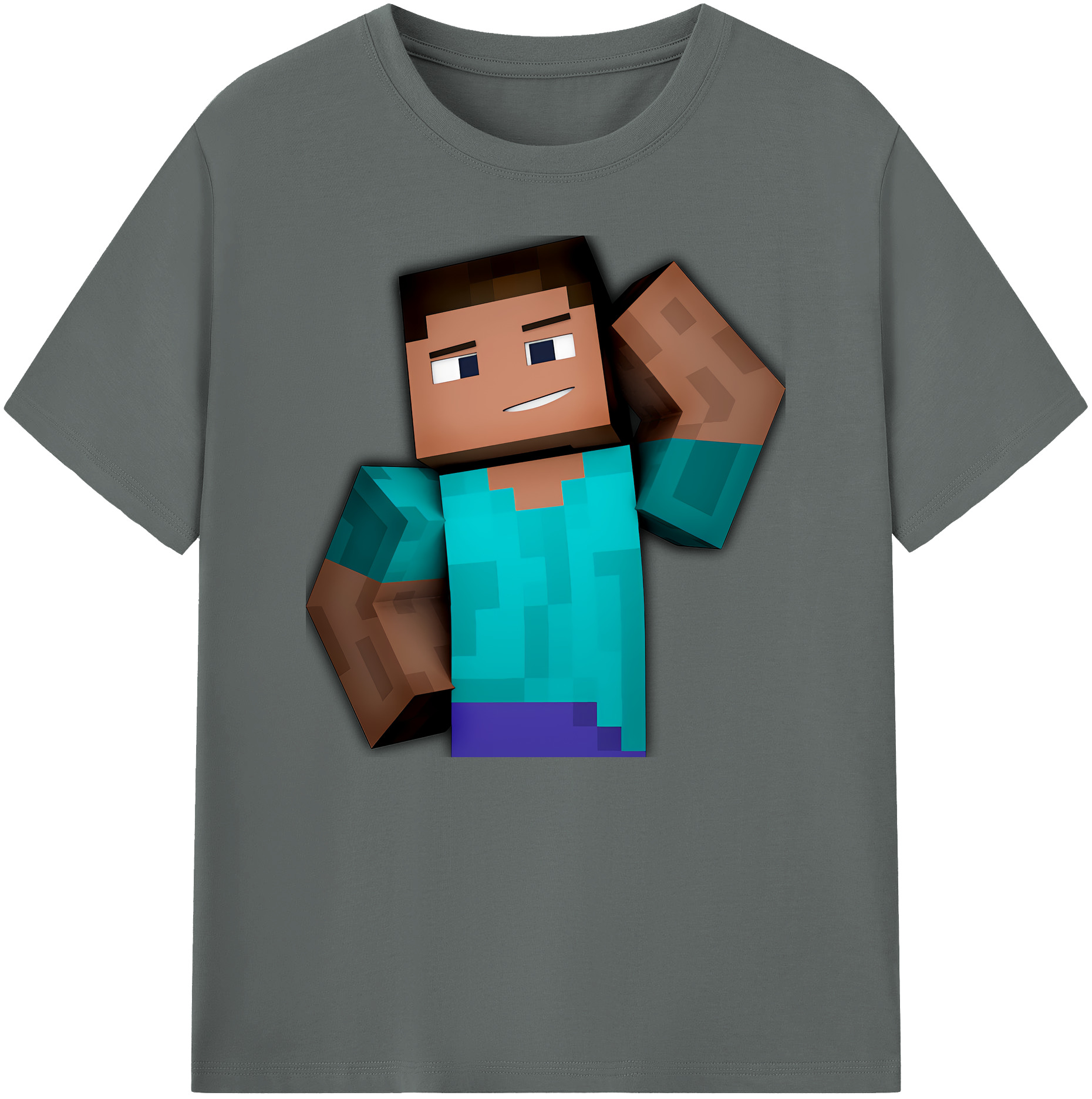 （画像用） マインクラフト ブロックの世界 Minecraft MC Block world 綿100％ メンズ半袖Tシャツ｜肌触りやわらか＆通気性